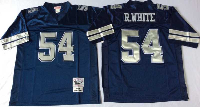 Cowboys 54 Randy White Navy M&N Throwback Jersey